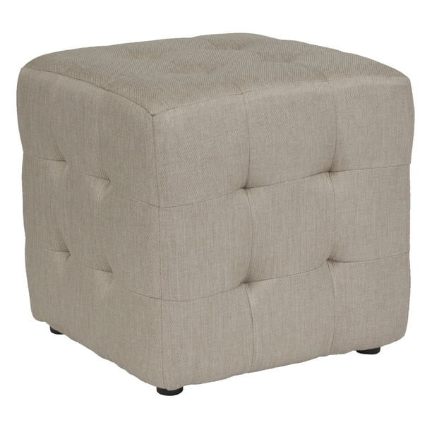 Flash Furniture Ascalon Upholstered Ottoman Pouf in Brown Fabric Flash Furniture Ascalon Upholstered Ottoman Pouf in Brown Fabric